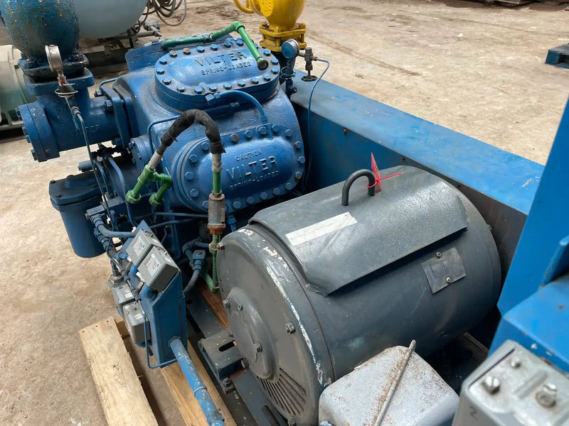 Vilter 448 8-Cylinder Reciprocating Compressor Package (125 HP, 460V, Belt Driven)