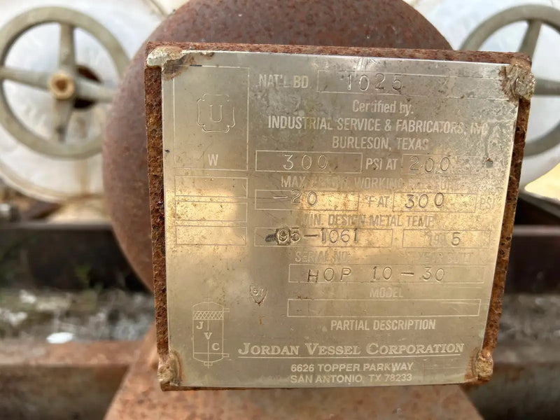Recirculador de amoníaco vertical Jordan Vessel Corporation VCR-72-12 (72 pulgadas x 148 pulgadas, 3455 galones, 2 bombas de 5 HP).