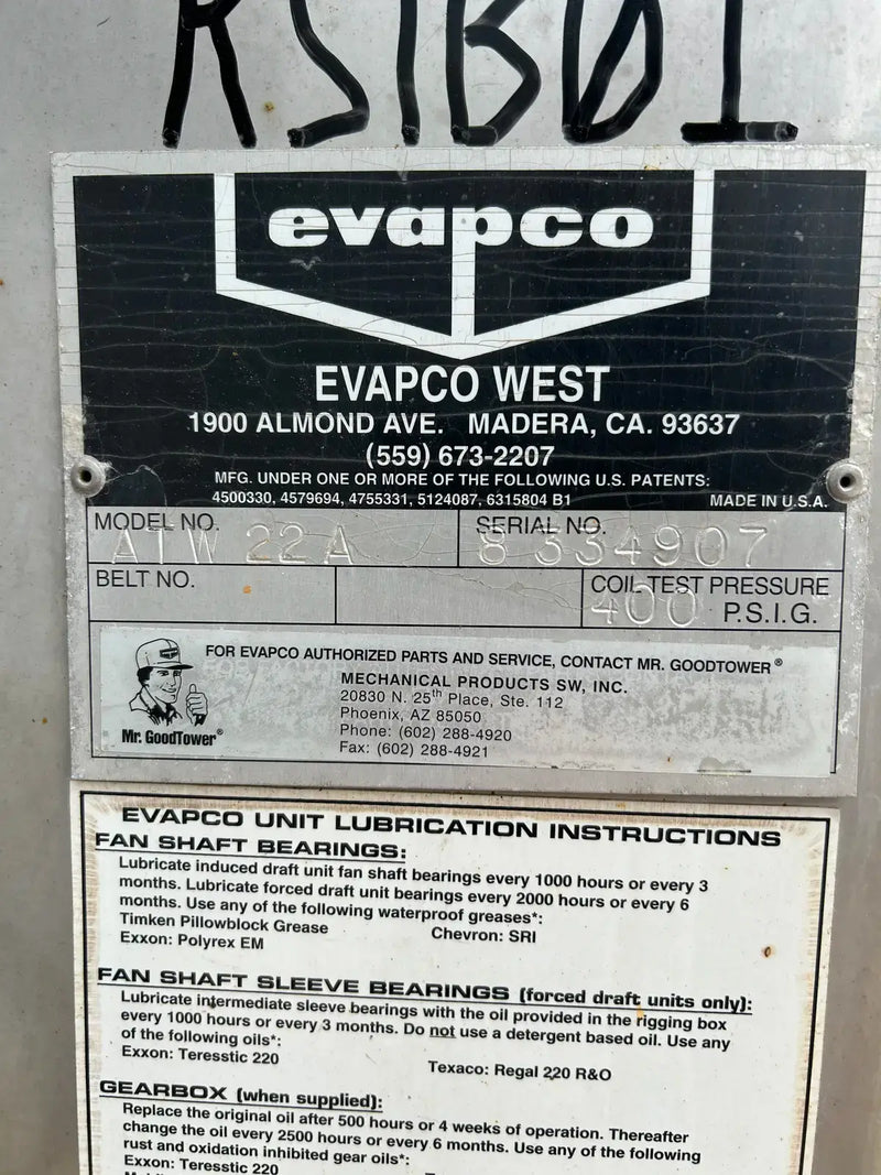 Evapco ATW-22 Closed Circuit Cooling Tower (22 Nominal Tons)