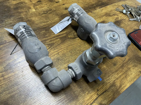 Cyrus Shank 803 DS-250 Dual Assembly Without Unions, 1/2, 3/4, Ductile Iron
