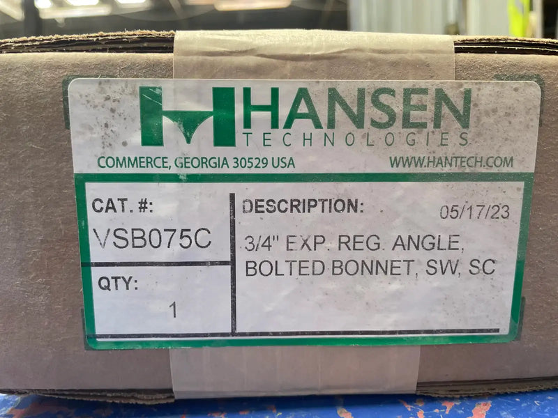 Hansen Technologies VSB075C Angle Shutoff Valve (3/4" SW)