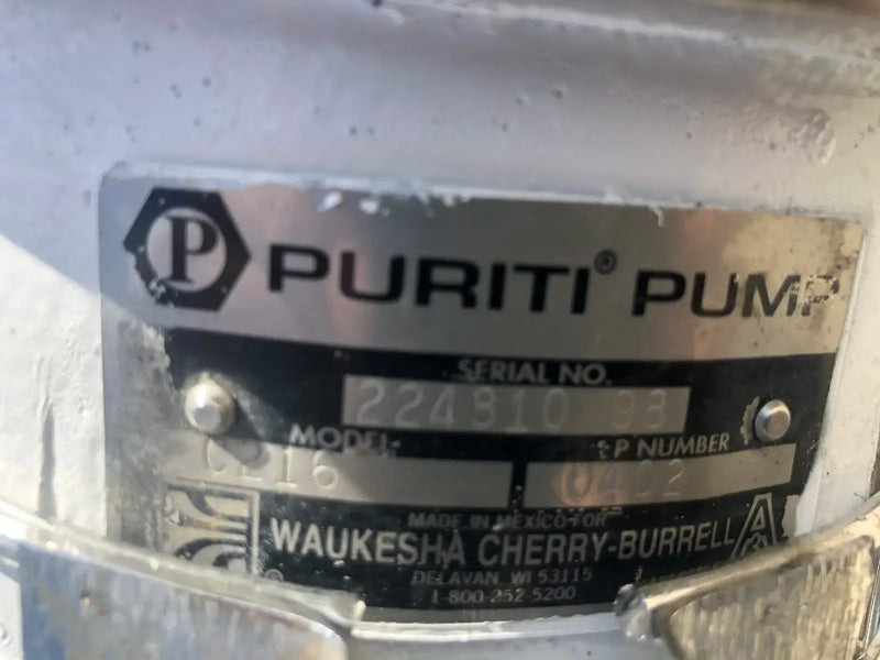Waukesha Cherry-Burrell C216 Centrifugal Pump (7.5 HP, 280 GPM Max)