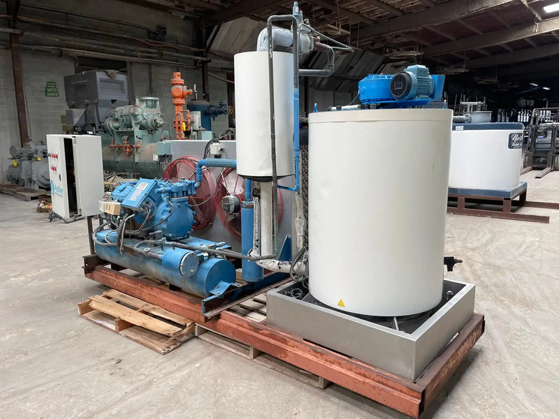 Geneglace Stainless Steel F200 Flake Ice Maker Package (Halocarbon (Freon) Refrigeration, 8 Ton Day, Lightly Used)