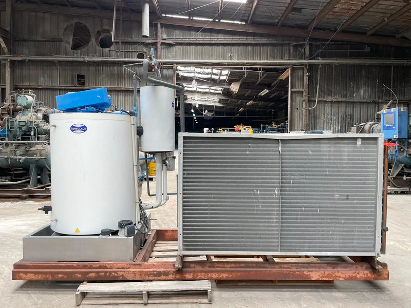 Geneglace Stainless Steel F200 Flake Ice Maker Package (Halocarbon (Freon) Refrigeration, 8 Ton Day, Lightly Used)