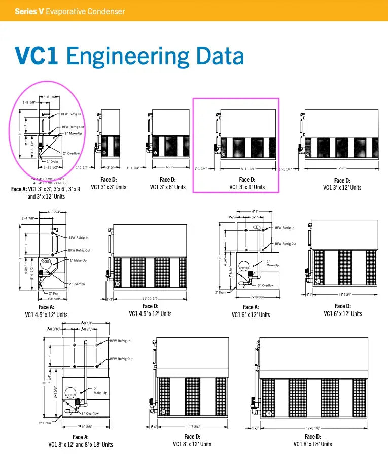 BAC VC1-90P Evaporative Condenser (BOTTOM BASE ONLY, 1 - 7.5 HP Motor, 1 Tower Unit)