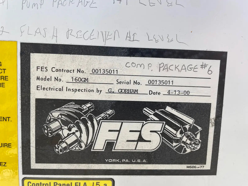 Paquete de compresor de tornillo rotativo FES 160GM (200 HP 230/460 V, panel de control FES Micro III)