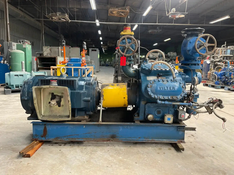 Vilter 458 8-Cylinder Reciprocating Compressor Package (150 HP 230/460 V, Direct Drive Driven)