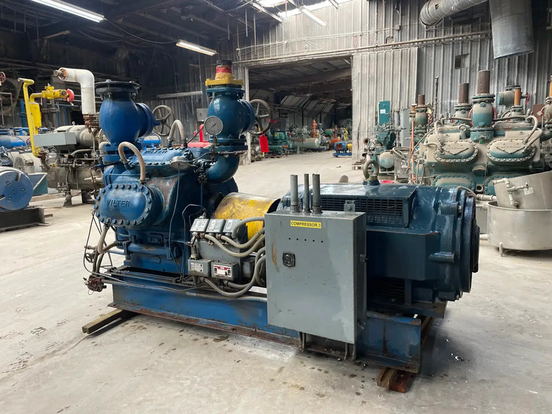 Vilter 458 8-Cylinder Reciprocating Compressor Package (150 HP 230/460 V, Direct Drive Driven)