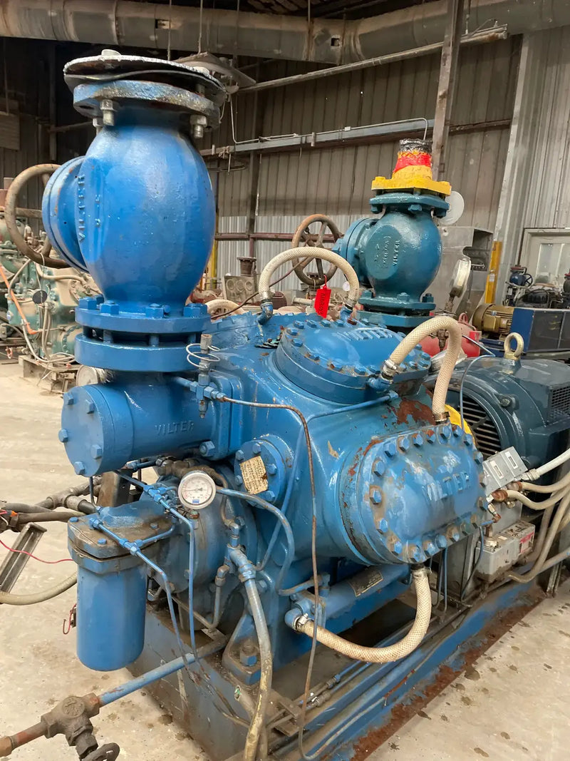 Vilter 458 8-Cylinder Reciprocating Compressor Package (150 HP 230/460 V, Direct Drive Driven)