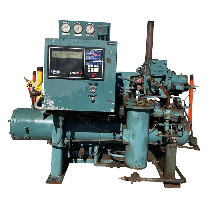Paquete de compresor de tornillo rotativo Frick RXB19 (Frick XJS95L, 50 HP 240/480 V, panel de control micro Frick RXB Plus)