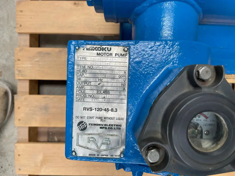 Teikoku R42-316F4AM-0506T1-E Centrifugal Pump (8.3 HP, 120 GPM Max)