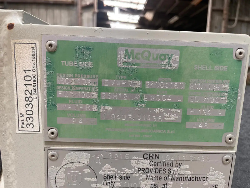 Paquete de condensación enfriado por aire McQuay AGS250B27-ER10 (*CONVERTIDO de un enfriador de agua enfriado por aire de 250 toneladas)