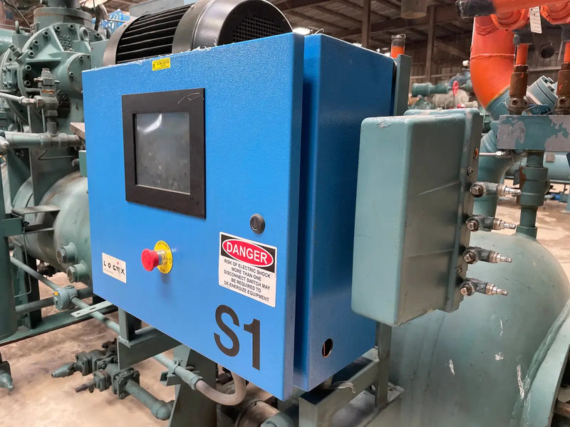 Paquete de compresor de tornillo rotativo Frick RWB-II-100B (Frick TDSH193S, 75 HP 230/460 V, panel de control Logix UL)