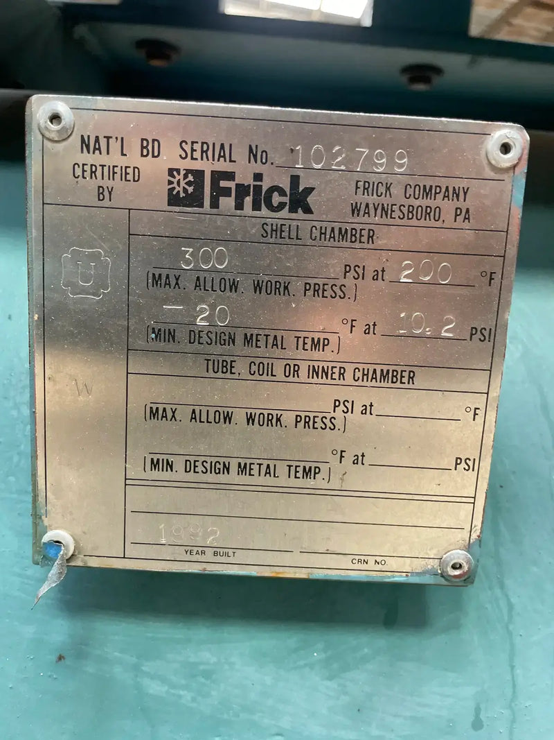 Paquete de compresor de tornillo rotativo Frick RWB-II-100B (Frick TDSH193S, 75 HP 230/460 V, panel de control Logix UL)