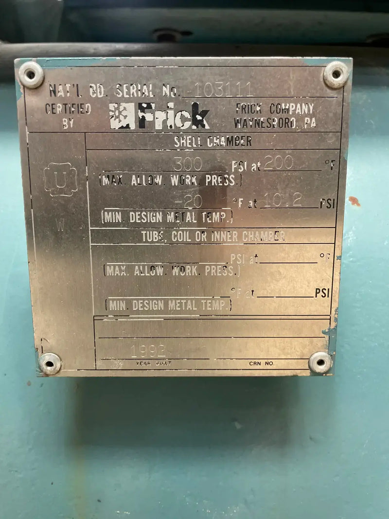 Paquete de compresor de tornillo rotativo Frick RWB-II-100 (Frick TDSH193S, 200 HP 460 V, panel de control Logix UL)