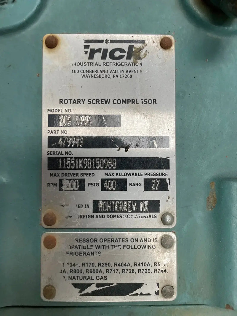 Compresor rotatorio de tornillo desnudo Frick XJS120S