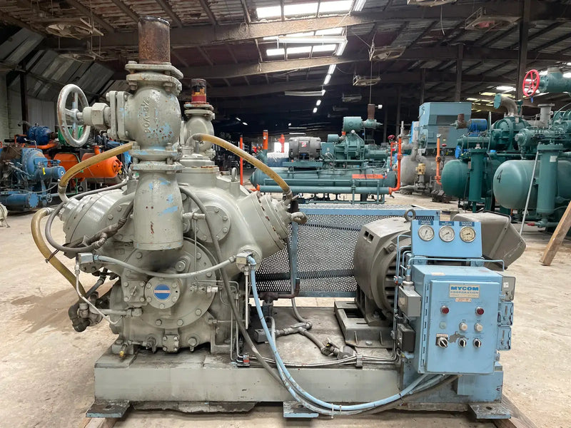 Mycom UN6WB 6-Cylinder Reciprocating Compressor Package (100 HP 230/460 V, Belt Driven)