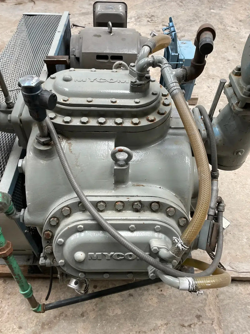 Mycom UN6WB 6-Cylinder Reciprocating Compressor Package (100 HP 230/460 V, Belt Driven)