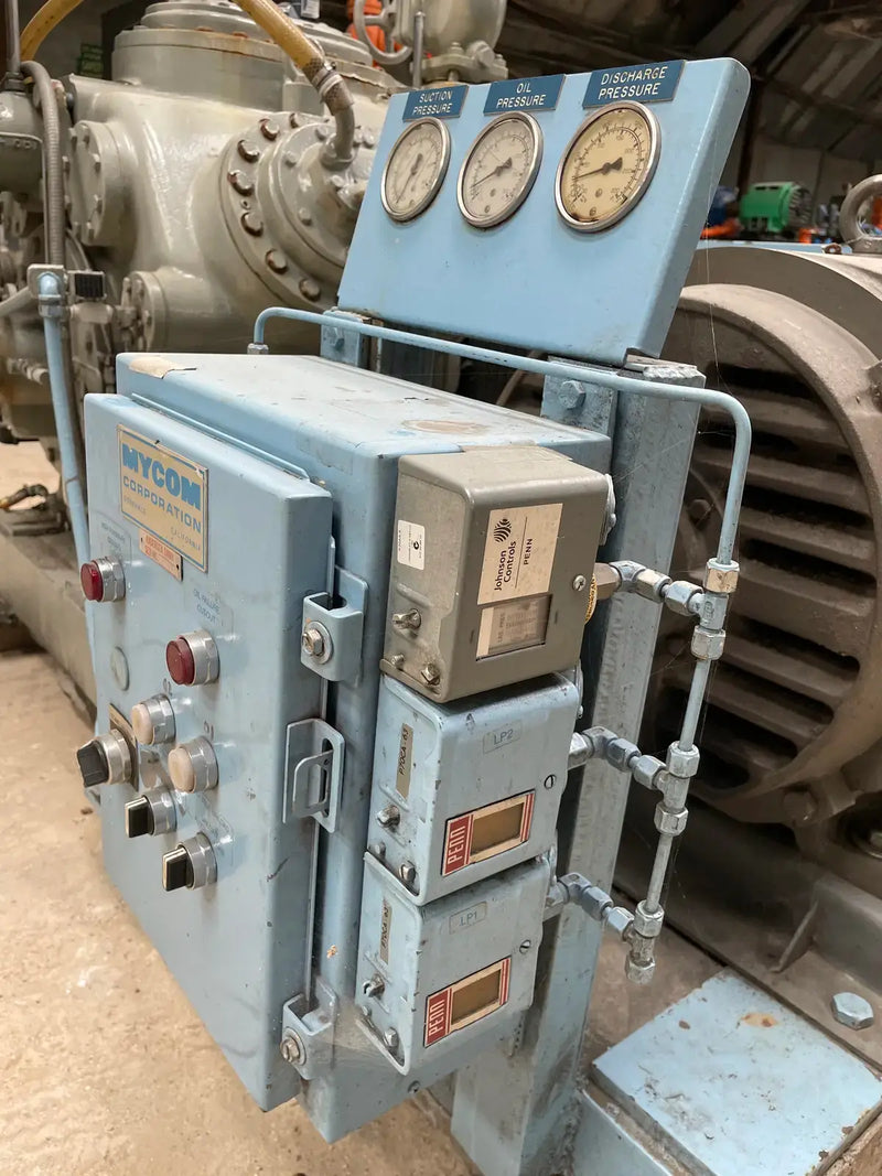 Mycom UN6WB 6-Cylinder Reciprocating Compressor Package (100 HP 230/460 V, Belt Driven)