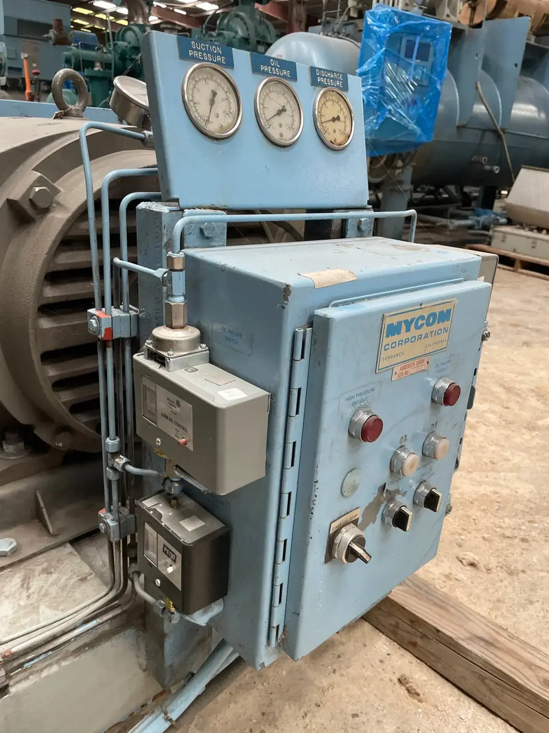Mycom UN6WB 6-Cylinder Reciprocating Compressor Package (100 HP 230/460 V, Belt Driven)