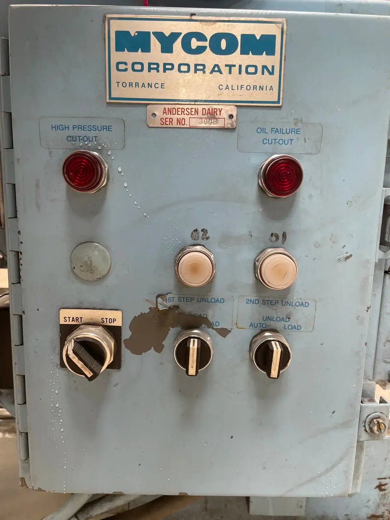 Mycom UN6WB 6-Cylinder Reciprocating Compressor Package (100 HP 230/460 V, Belt Driven)