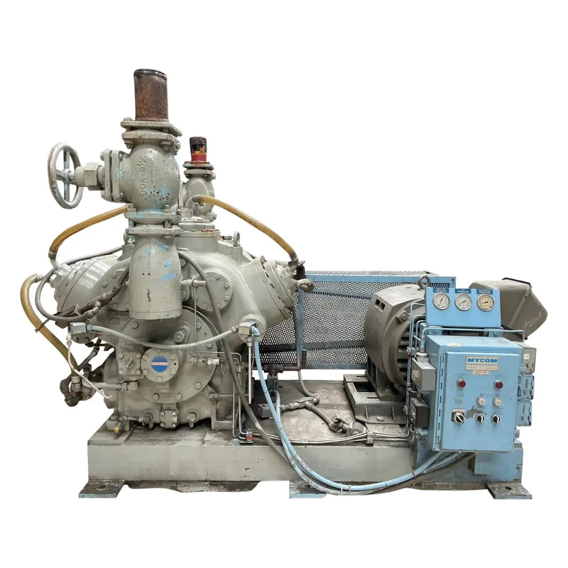 Mycom UN6WB 6-Cylinder Reciprocating Compressor Package (100 HP 230/460 V, Belt Driven)