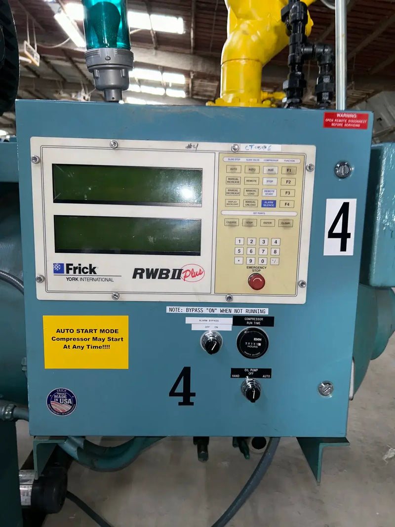 Paquete de compresor de tornillo rotativo Frick RWB-II-222E (Frick TDSH233L, 400 HP 460 V, panel de control micro Frick RWB-II)