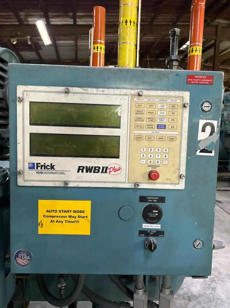 Paquete de compresor de tornillo rotativo Frick RWB-II-100H (Frick TDSH193S, 200 HP, 230/460 V, panel de control micro Frick RWB II Plus)