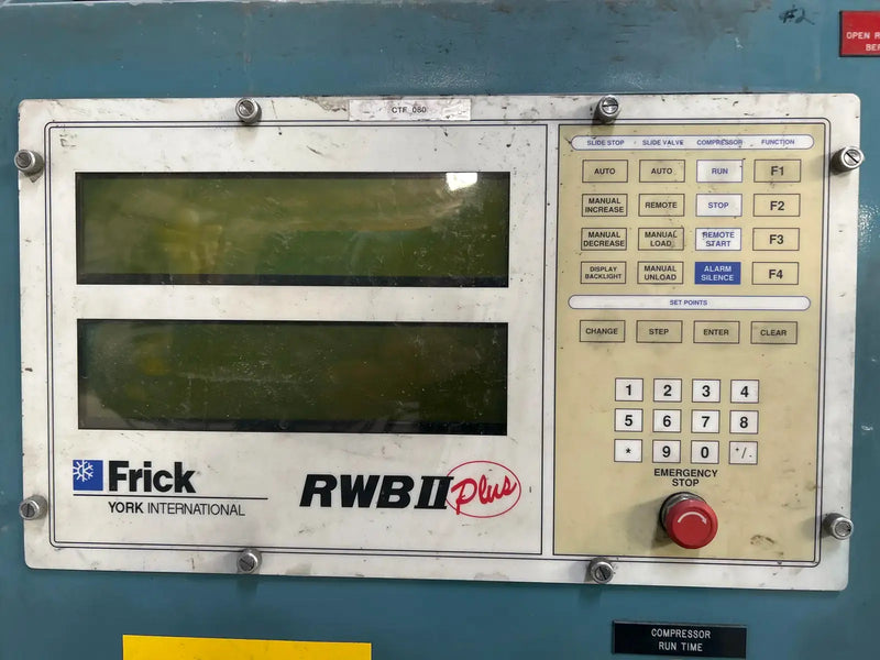 Paquete de compresor de tornillo rotativo Frick RWB-II-100H (Frick TDSH193S, 200 HP, 230/460 V, panel de control micro Frick RWB II Plus)