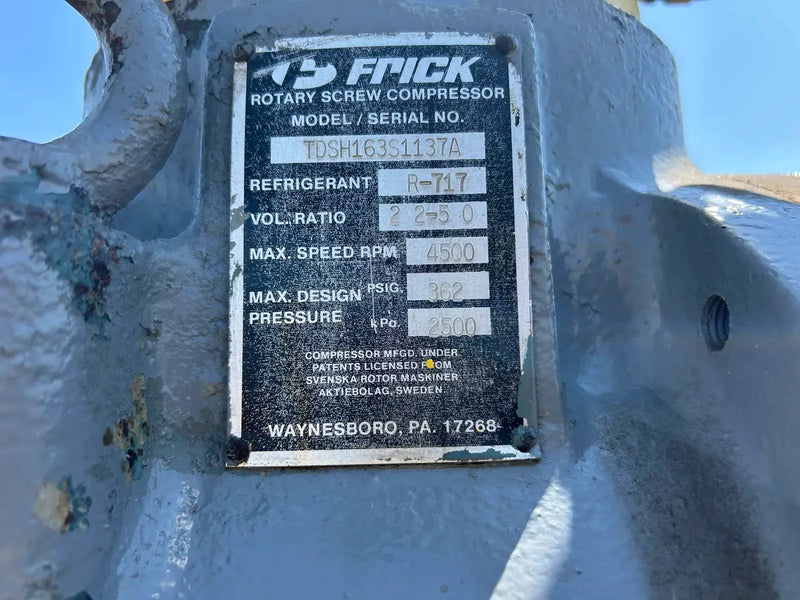 Frick RWB-II-60H Rotary Screw Compressor Package (Frick TDSH163S, 150 HP 460 V)