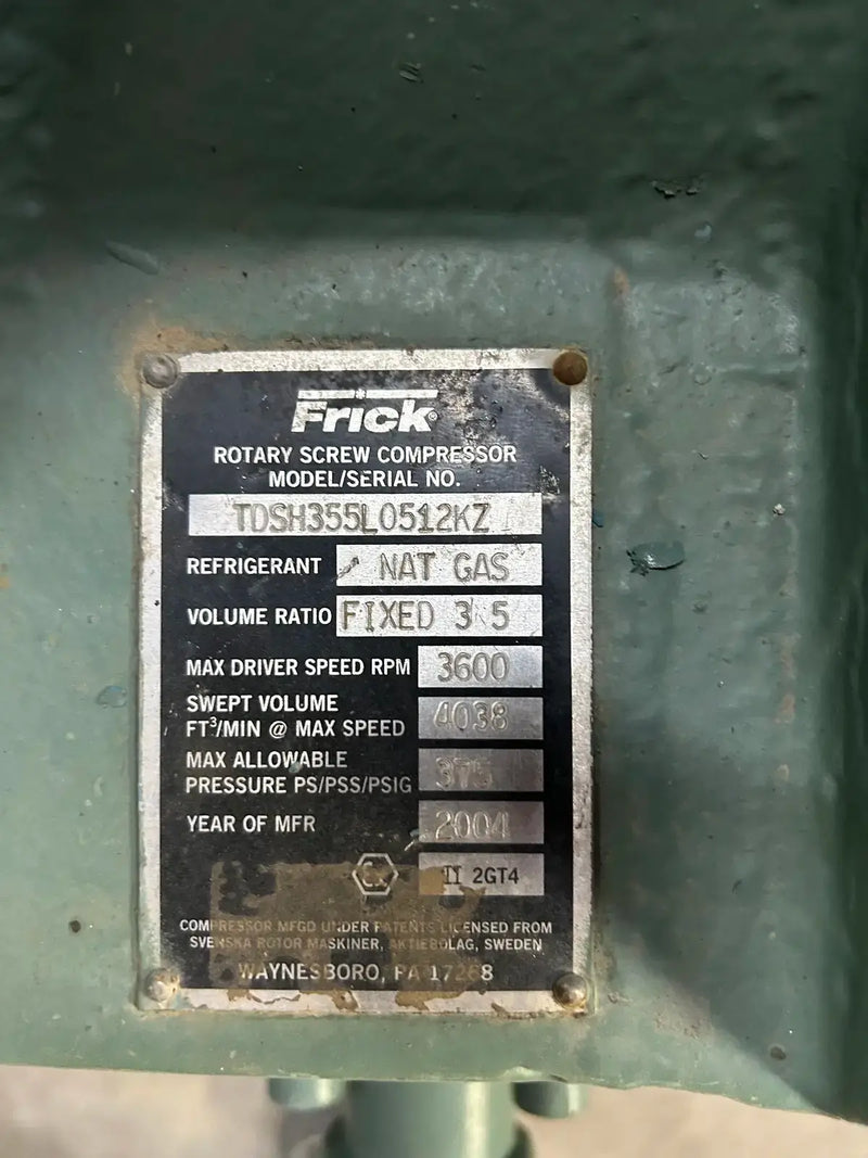 Compresor rotativo de tornillo desnudo Frick TDSH355L