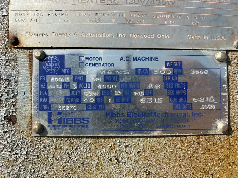 Frick RWB-II-177 Rotary Screw Compressor Package (Frick TDSH233S, 300 HP 4000 V)