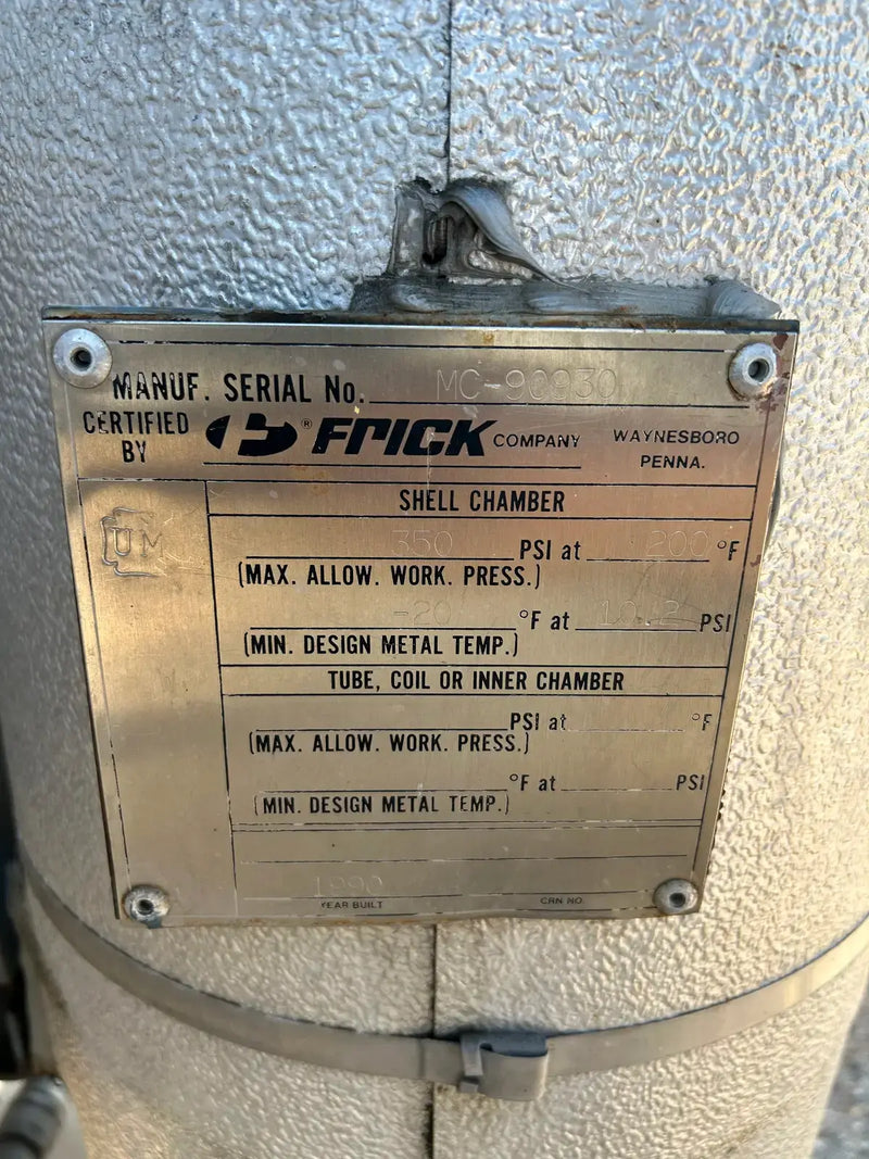 Frick RWB-II-177 Rotary Screw Compressor Package (Frick TDSH233S, 200 HP 4000 V)