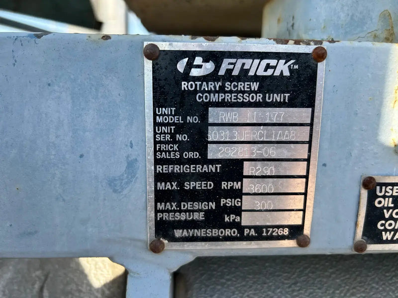 Frick RWB-II-177 Rotary Screw Compressor Package (Frick TDSH233S, 500 HP 4000 V)