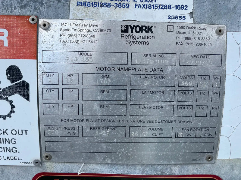 Condensador evaporativo Frick XLC-155 RH (155 toneladas nominales, motores de 1 a 10 HP, 1 unidad de torre)
