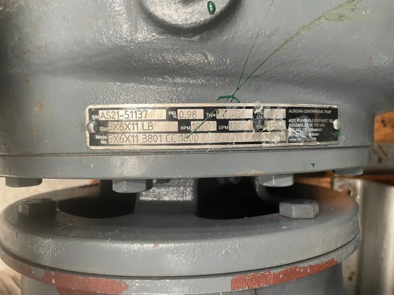 Aurora 5x6x11 3801 CC 1800 CL Centrifugal Pump (30 HP, 1,200 GPM Max)
