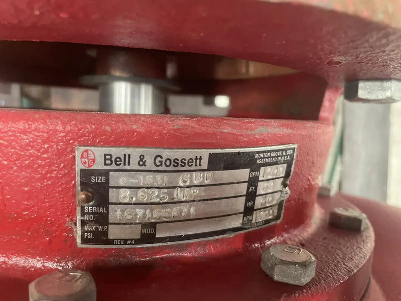 Bell & Gossett e-1531 6BD Centrifugal Pump (30 HP, 1,200 GPM Max)