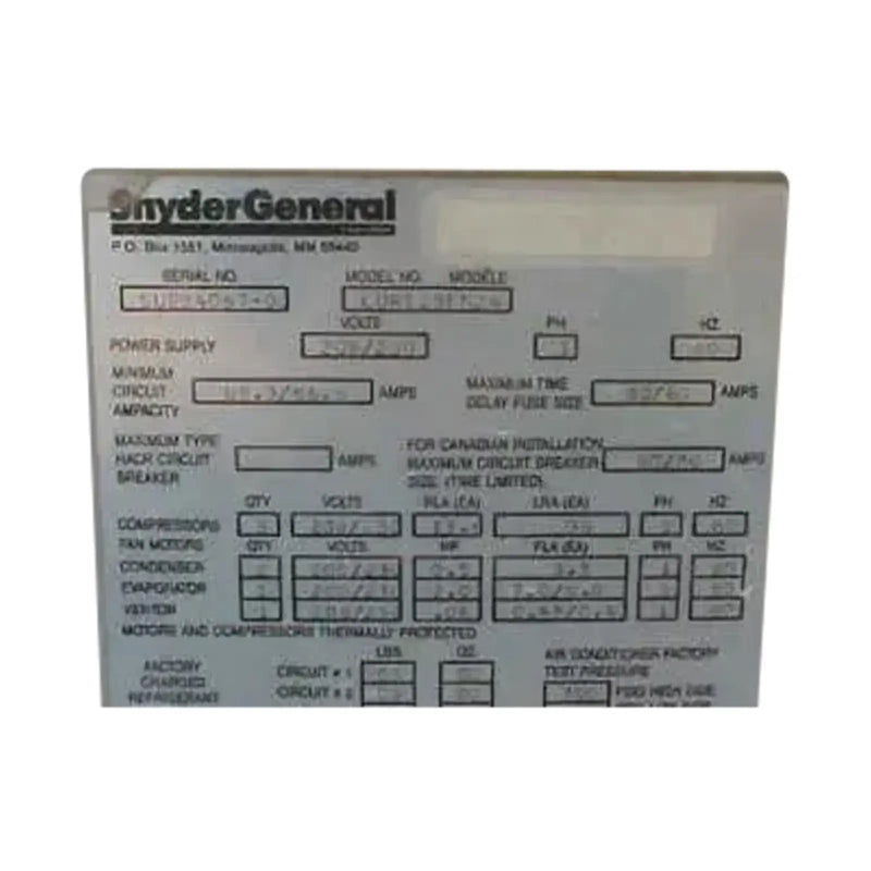 Snyder General Roof Top