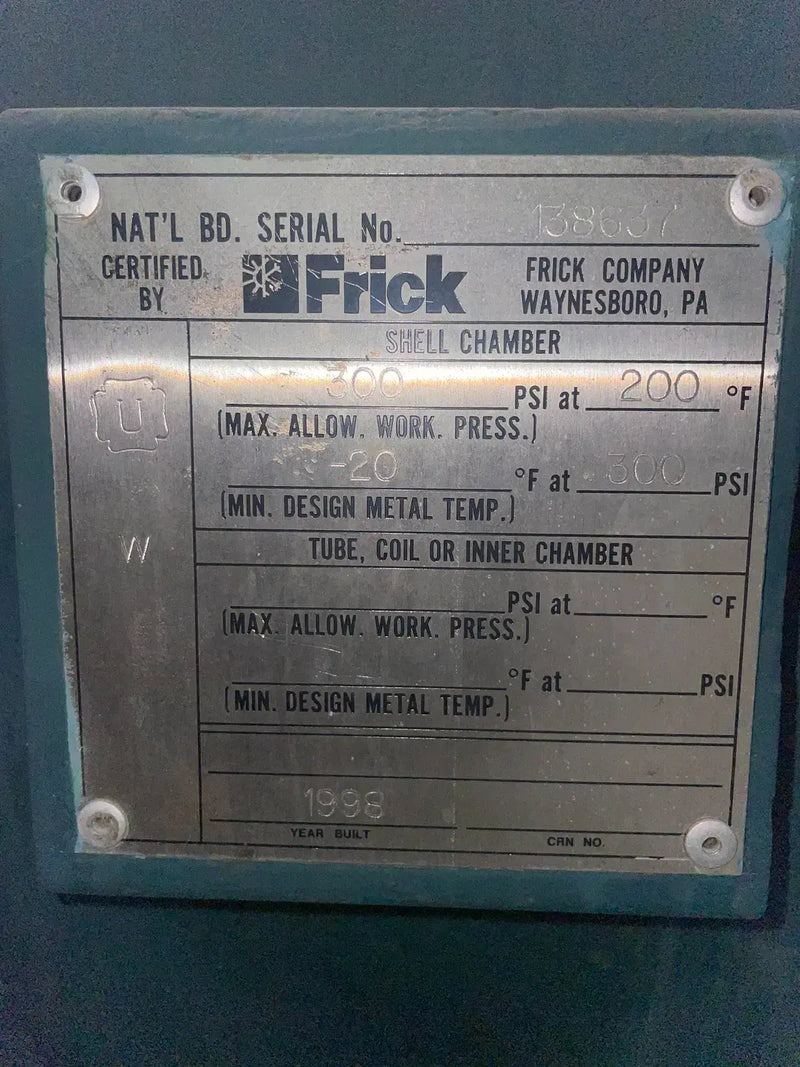 Paquete de compresor de tornillo rotativo Frick RDB-399B (Frick TDSL283L, 300 HP 460 V, panel de control micro)