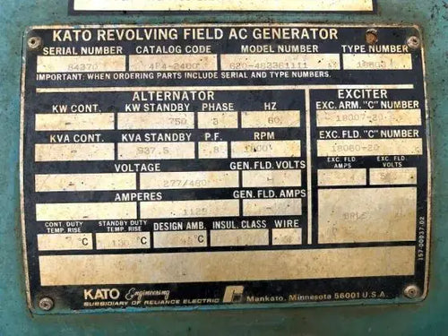 Cummins/Kato KTA-2300-6 Diesel Generator Set (937.5 KVA) | Genemco