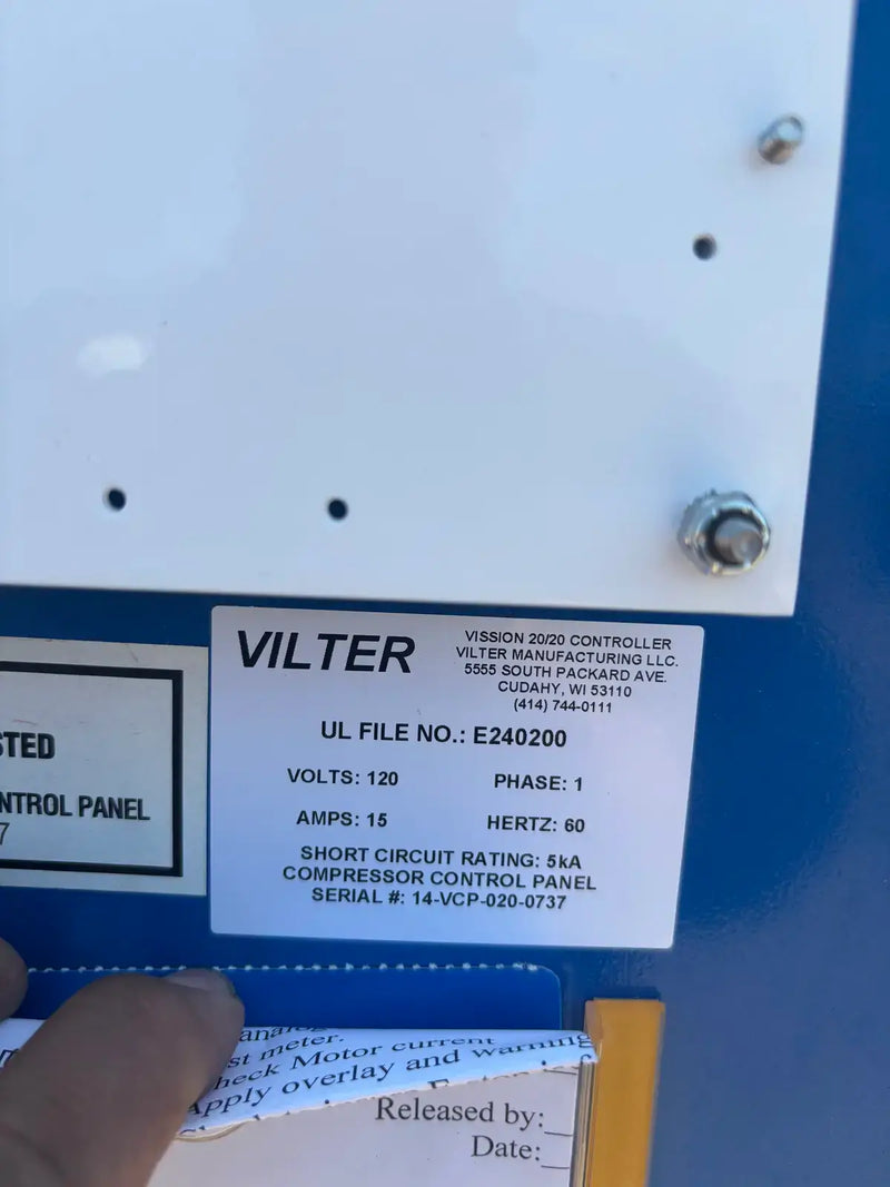 Paquete de compresor de tornillo rotativo Vilter VSM601 (Vilter VSM601, 250 HP 480 V)