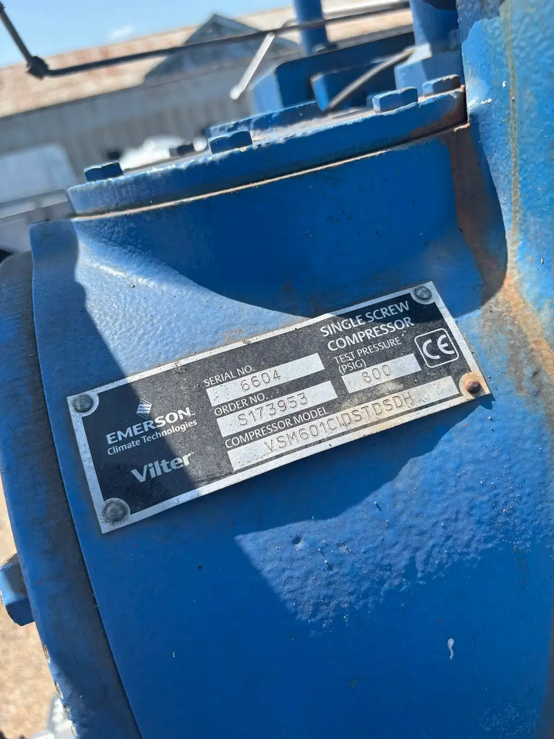 Paquete de compresor de tornillo rotativo Vilter VSM601 (Vilter VSM601, 250 HP 480 V)