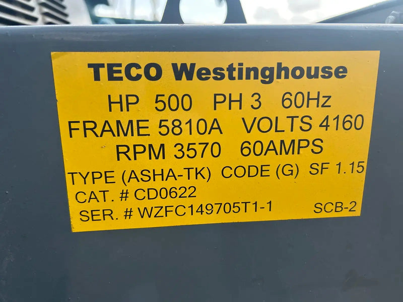 Compresor de tornillo rotativo Frick RWB-II-496V (Frick TDSH355S, 500 HP, 4160 V)