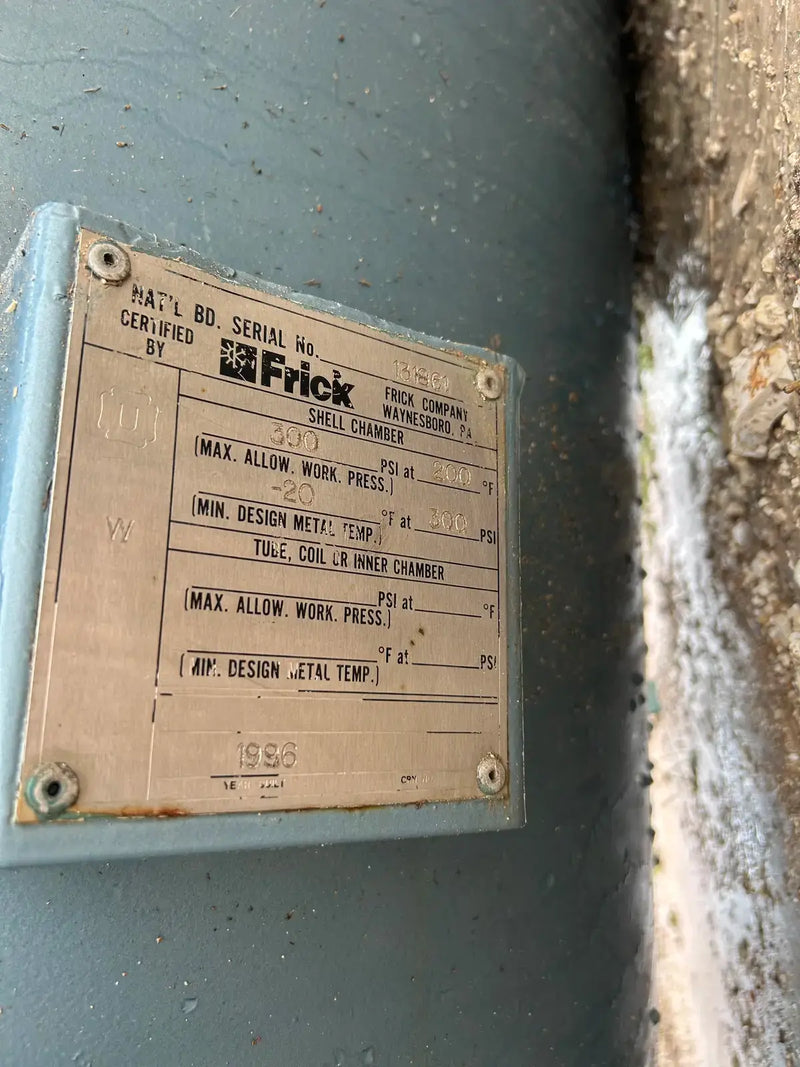 Frick Vertical Ammonia Oil Separator (40in X 90in. 635 Gallons)