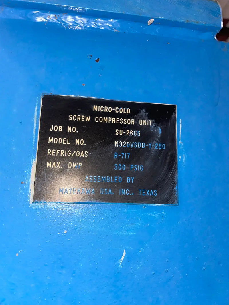Mycom 320VSDB Screw Compressor Package (320VSDB, 250 HP, 460V,MISSING CONTROL PANEL)