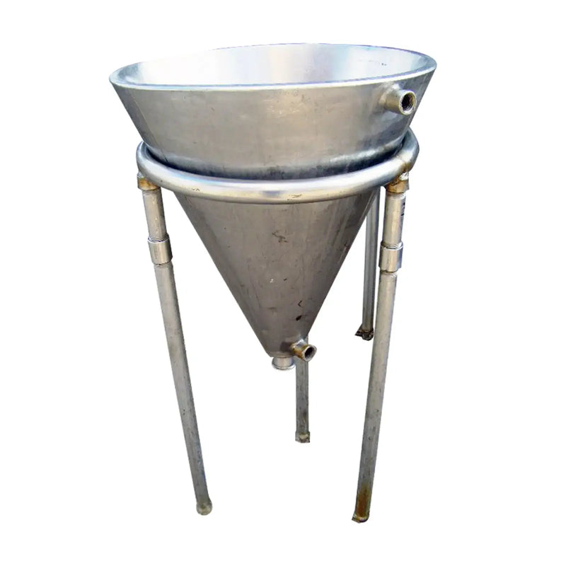 Jacketed Stainless Steel Funnel Tank - 10 Gallon