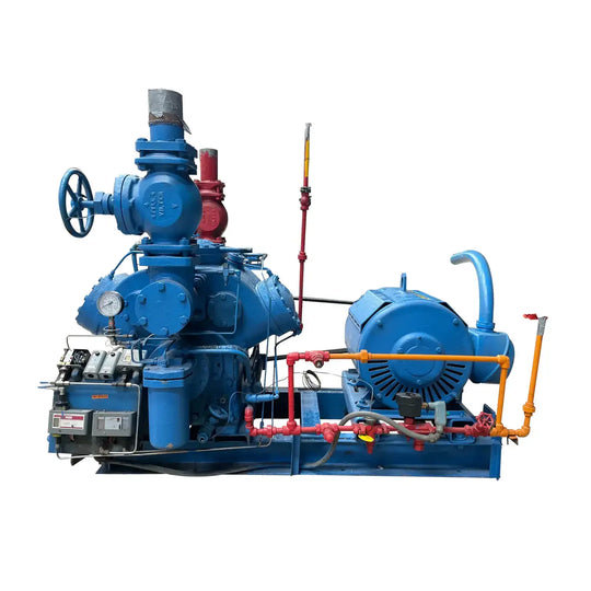 Vilter 456 6-Cylinder Reciprocating Compressor Package (MISSING COMPRESSOR, 100 HP 230/460 V, Belt Driven)