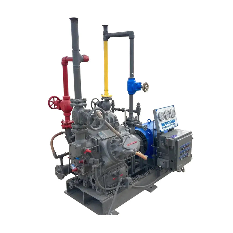 Mycom N42A 6-Cylinder Reciprocating Compressor Package (30 HP 36.7 V, Belt Driven)