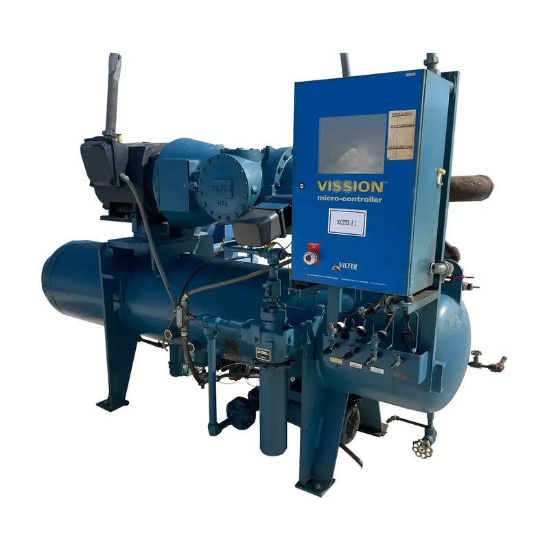 Vilter VVR-RB-NEC-LI R717 - Paquete de compresor de tornillo rotativo VSM 401 (Vilter VSM401, 60 HP 208-230/460 V)