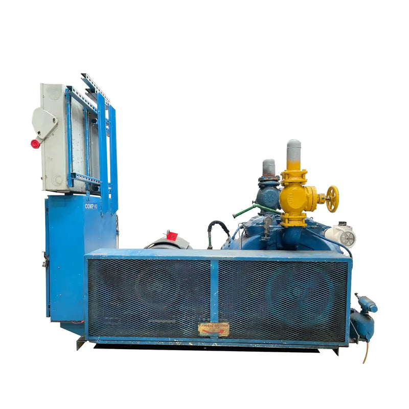 Vilter 448 8-Cylinder Reciprocating Compressor Package (125 HP, 460V, Belt Driven)